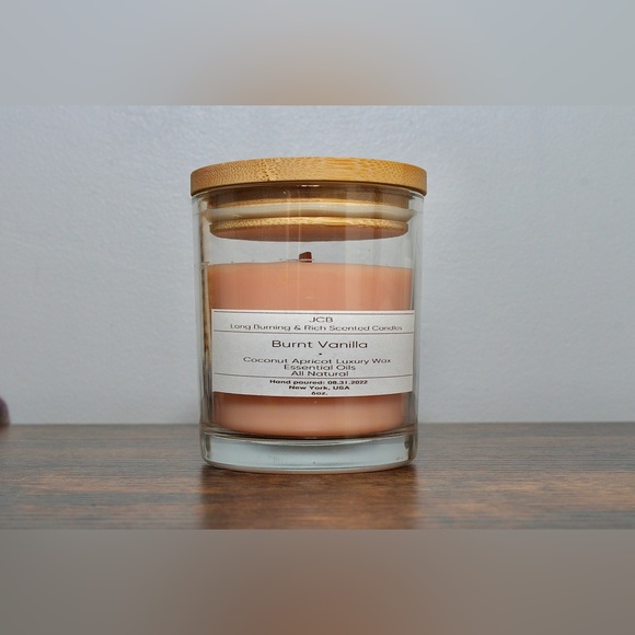 Burnt Vanilla Coconut Luxury Wax Scented Candle Essential Oils Hand Poured 6 oz - Picture 6 of 7